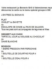 Menu Le bonavis - Le menu spécial groupe à 30€