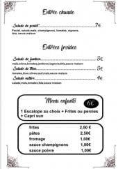 Menu Le Napolitain - entrées, menu enfant