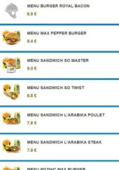 Menu So Drive Burger - Menu burgers