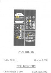 Menu Le Germoir friterie - Les frites et burgers