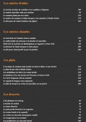 Menu Le relais de Beaufort - Les entrées, plats, desserts et digestifs