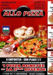 Menu Allo Pizza - Carte et menu Allo Pizza Cambrai