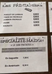 Menu Aux 100 Patates - les brochettes, spécialités et insolites,...