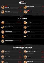 Menu Cavdar - A la carte, accompagnements et desserts, ...