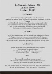 Menu O'Gout du Jour - Le menu des saisons à 33€
