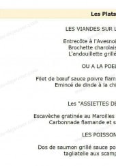 Menu La Pen'tière - Les plats