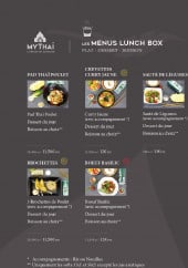 Menu My Thaï - Menu lunch box
