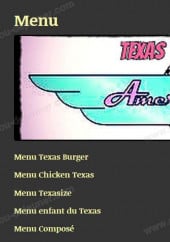 Menu Texas Diner - Les menus