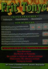 Menu La frit tonyc - Les frites et burgers