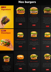 Menu Kassia Food - Les burgers