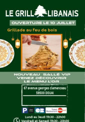 Menu Le Grill Libanais - Carte et menu  Le Grill Libanais Douai