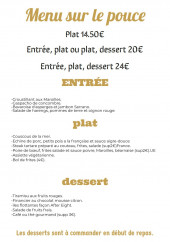 Menu Nicolas... La Suite au Cottage - Menu sur le pouce