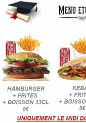 Menu Oz Food - Menu étudiant