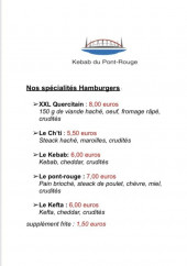 Menu Kebab du Pont Rouge - Les spécialités hamburgers
