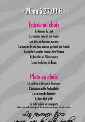 Menu Le chalet - menu à 27,00€