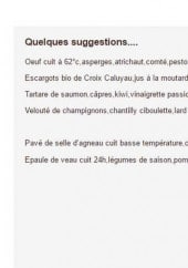 Menu Les fines gueules - Quelques suggestions