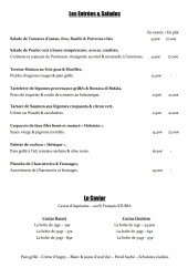 Menu L'incontournable - Les entrées, salades et  caviar