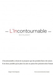 Menu L'incontournable - Carte et menu L'incontournable Cuincy