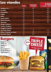Menu Au p'tit creux - Viandes, burgers et tacos 