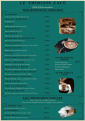 Menu Le Thibinie Café - Les boissons chaudes, méthodes douces