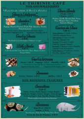 Menu Le Thibinie Café - Les gourmandises