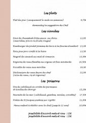 Menu Au Clocher - Plats, viandes et poissons 