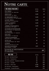 Menu Orge Et Houblon - Les bières et vins