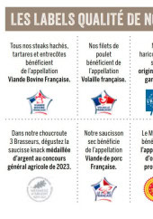 Menu 3 Brasseurs - Les tabels  qualité de notre cuisine