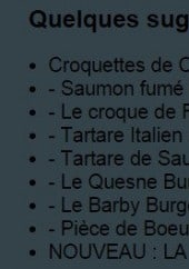 Menu Le Quesne - Suggestions