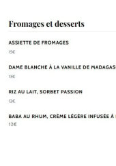 Menu Repu - Les fromages, desserts et menu
