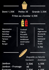 Menu La Frite Avelinoise - Les frites, sauces, ...