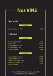 Menu Luzi Pizza - les vins