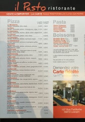 Menu Il Pasto Ristorante - Les pizzas, les pâtes, les desserts...