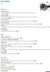 Menu L'aubergade - La carte