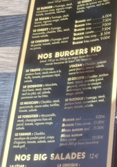 Menu Burger Café - Les burgers et salades