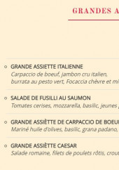 Menu La Fabbrica del Gusto - Les assiettes