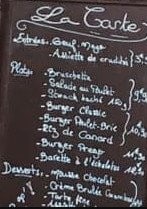 Menu Le Barrio - exemple de menu