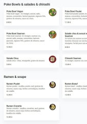 Menu Le Kyoto - Les pokes bowls, salades, ramen et soupes