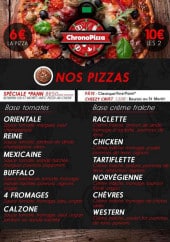 Menu Chrono Pizza - Pizzas