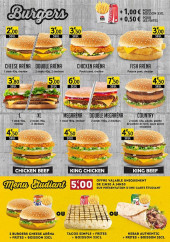 Menu King arena - Burgers et menus etudiant