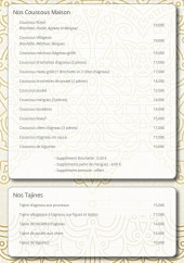 Menu Restaurant La Grillade - Les couscous, tajines et plats garnis