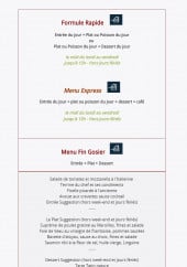 Menu La Brasserie Parisienne - La formule et menus