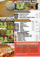 Menu Pizza Times - Les entrées, menus, ....