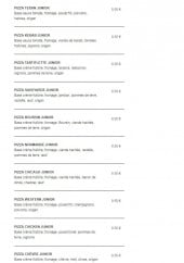 Menu Andiamo - Suites pizzas junior