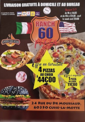 Menu Ranch Pizza 60 - Carte et menu Ranch Pizza 60   Cuise-la-Motte