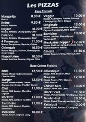Menu Benjy's pizza - Les pizzas
