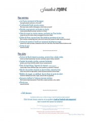 Menu Le Comptoir des Templiers - Entrées et plats