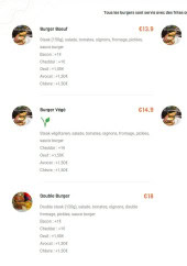 Menu Park Nautic Verberie - Les burgers