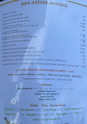 Menu Crêperie Admani - Les galettes  sucrées