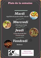 Menu Au Valhalla - Les plats de la semaine